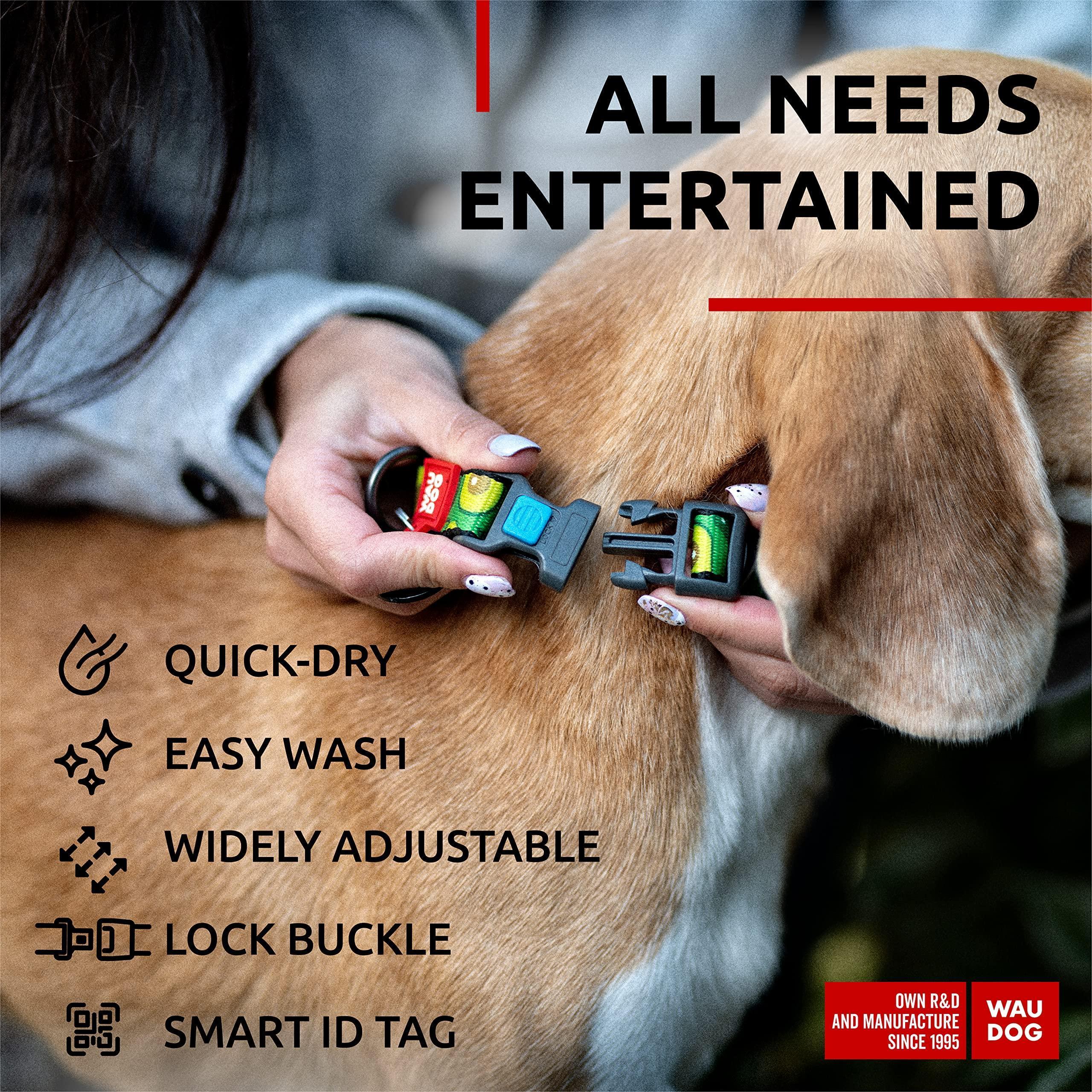 Nylon Dog Collar Adjustable Dog Collar for Large Dogs Small & Medium Dogs Breakaway Puppy Collars for Large Breed Dogs Boy & Girl Dog Collars with Durable Plastic Buckle and QR Dog Tag