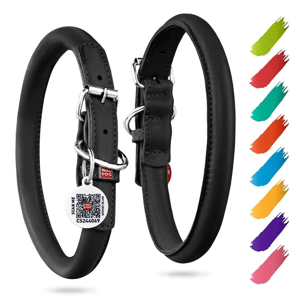 Ultra Soft Rolled Leather Dog Collar 13-16 Inch Neck Soft Padded Dog Collars for Medium Dogs Puppy Collars for Large Breed Dogs Male and Female Dog Collar