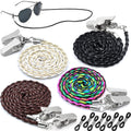 Glasses Strap Chains Premium ECO Leather Eyeglass Holder 4 Pack 28 Inch Long