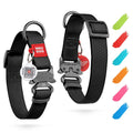 Waterproof Dog Collar 14-23 Inch Neck X 1 Inch Wide Metal Buckle Adjustable Dog Collar for Large Dogs Small and Medium Dogs Heavy Duty Dog Collars with Durable Metal Clasp and QR Dog Tag Boy & Girl Dog Collars (Black)